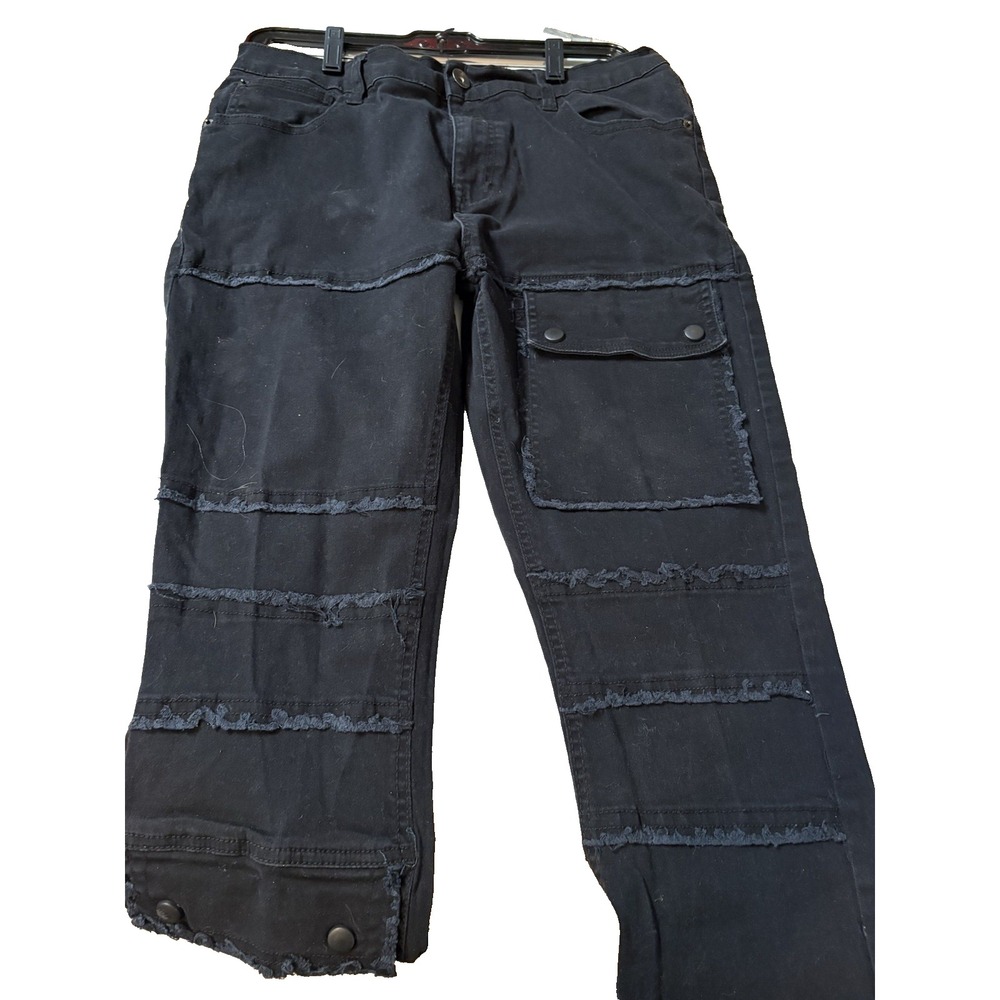 SOUTH POLE Mens Black Carpenter Patch Jeans 32X32 Utility Streetwear